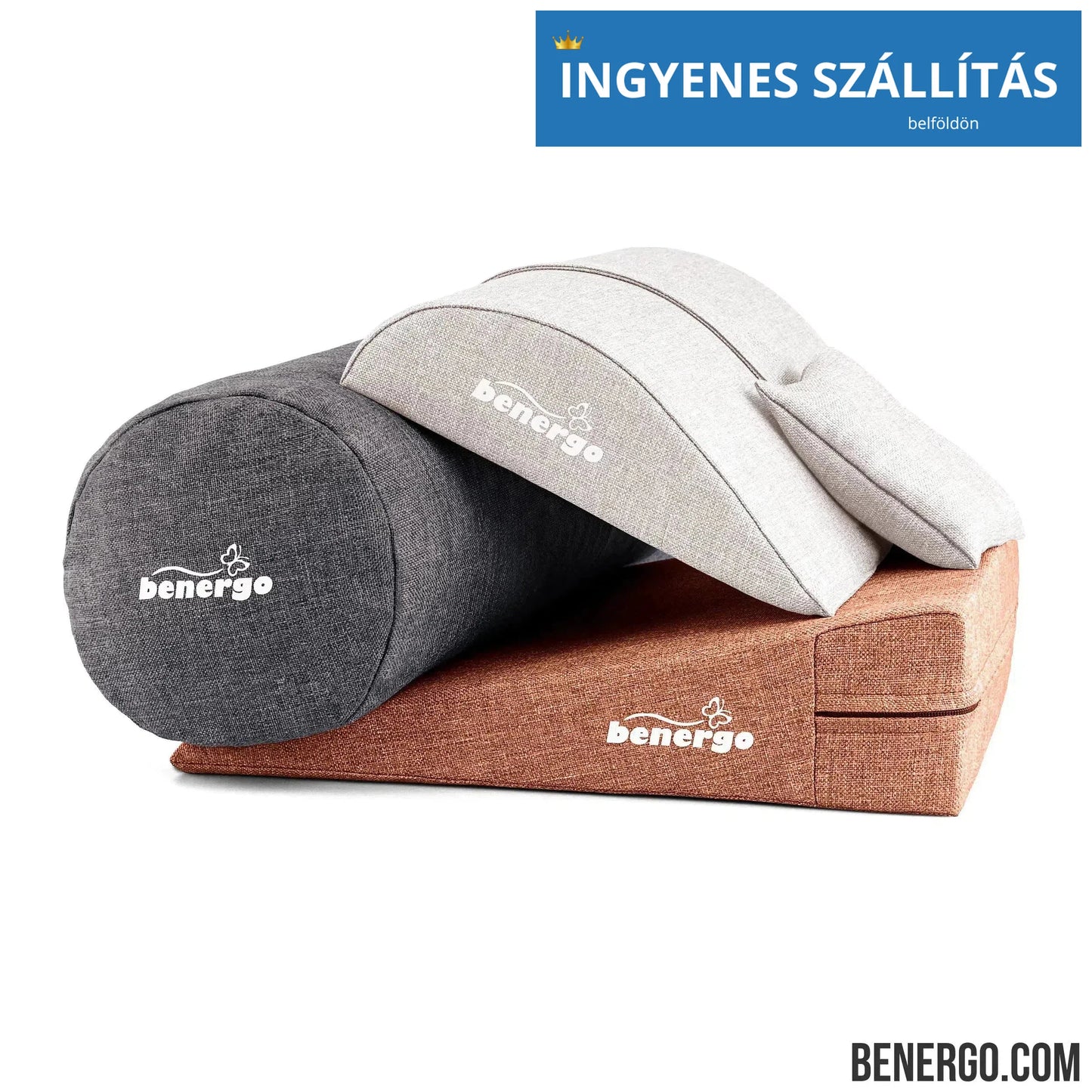 Benergo-teljes csomag-deluxe-tartásjavító párnák egy csomagban: ékpárna, deréktámasz, hengerpárna, egyedi színkombináció #32