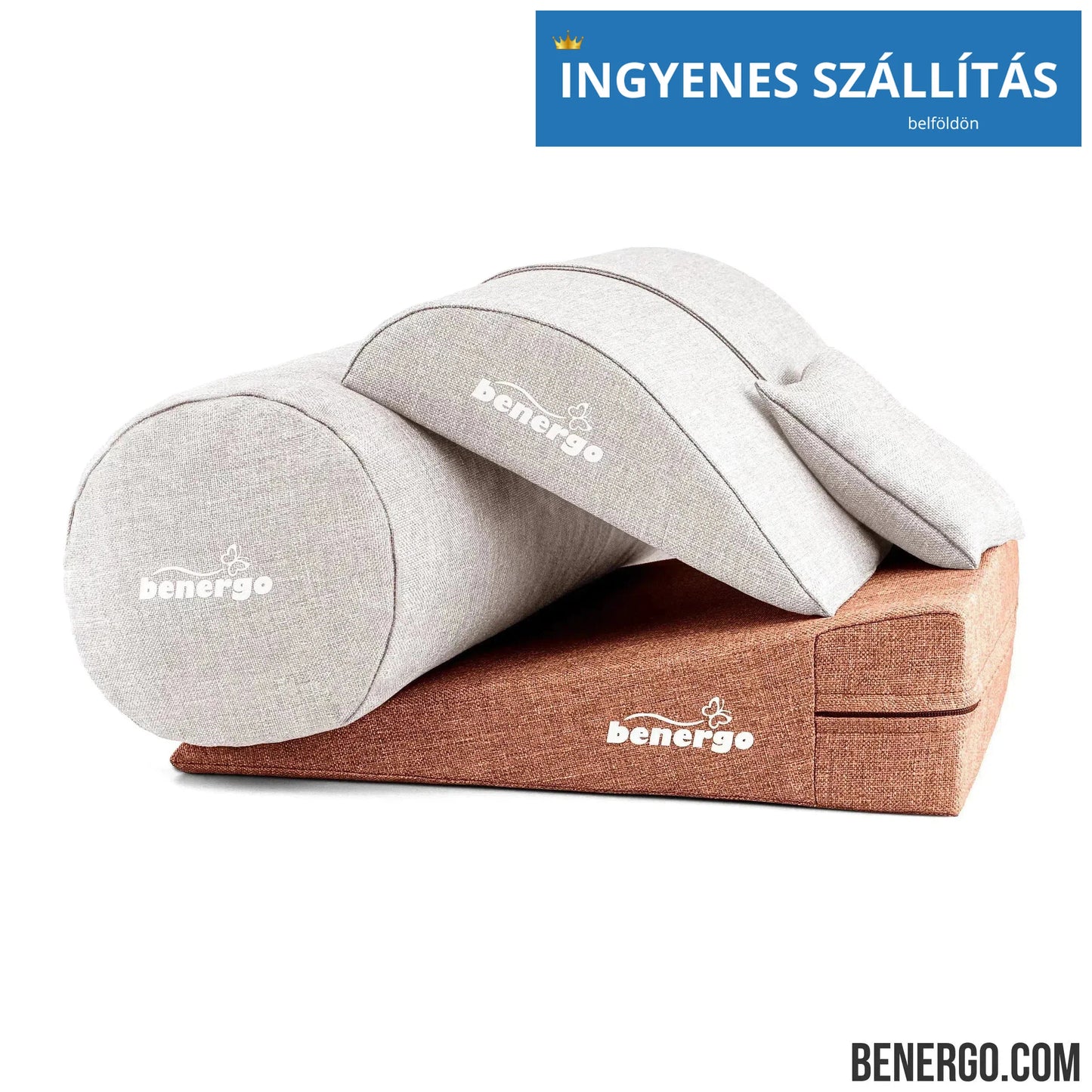 Benergo-teljes csomag-deluxe-tartásjavító párnák egy csomagban: ékpárna, deréktámasz, hengerpárna, egyedi színkombináció #35