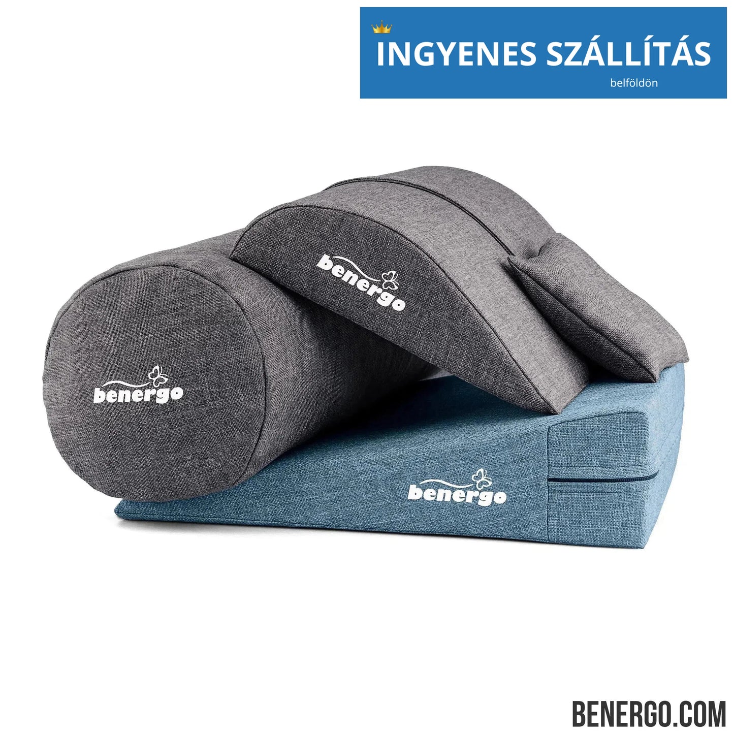 Benergo-teljes csomag-deluxe-tartásjavító párnák egy csomagban: ékpárna, deréktámasz, hengerpárna, egyedi színkombináció #36