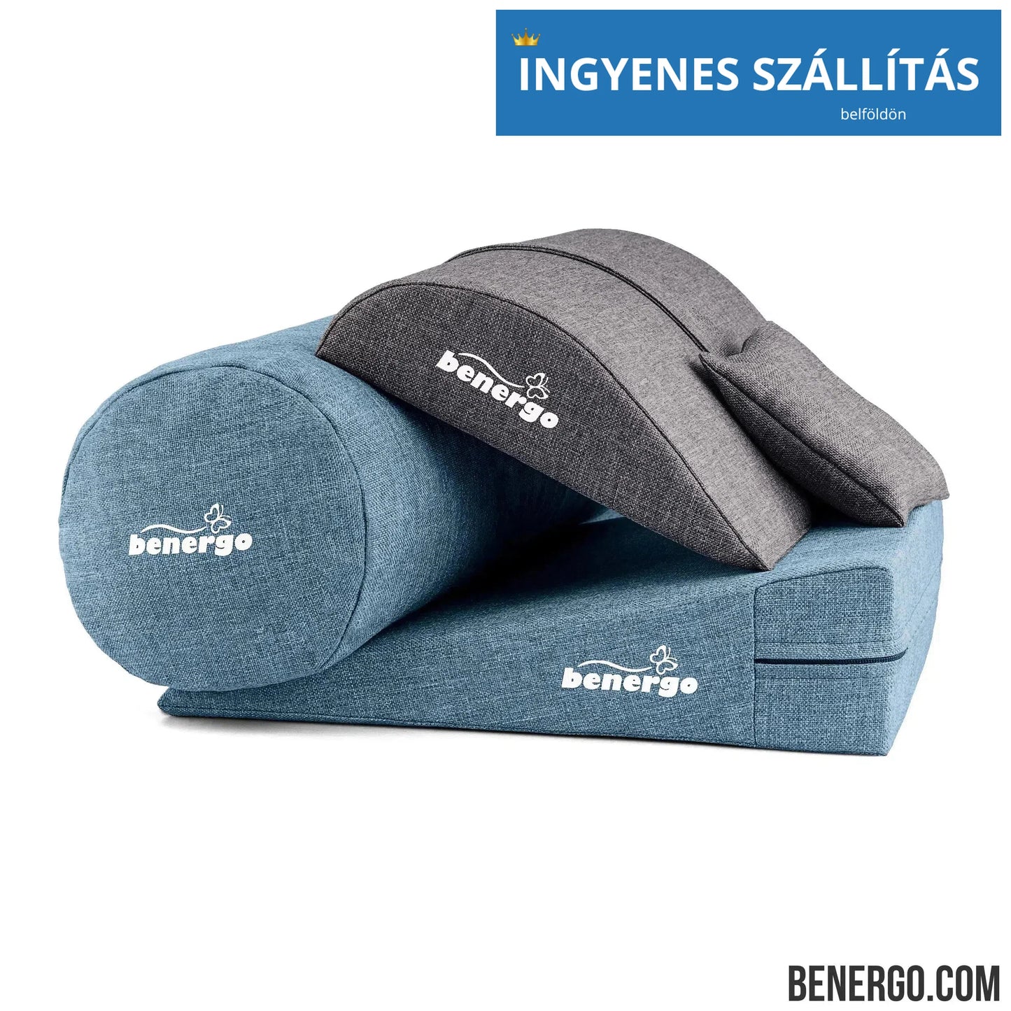 Benergo-teljes csomag-deluxe-tartásjavító párnák egy csomagban: ékpárna, deréktámasz, hengerpárna, egyedi színkombináció #38