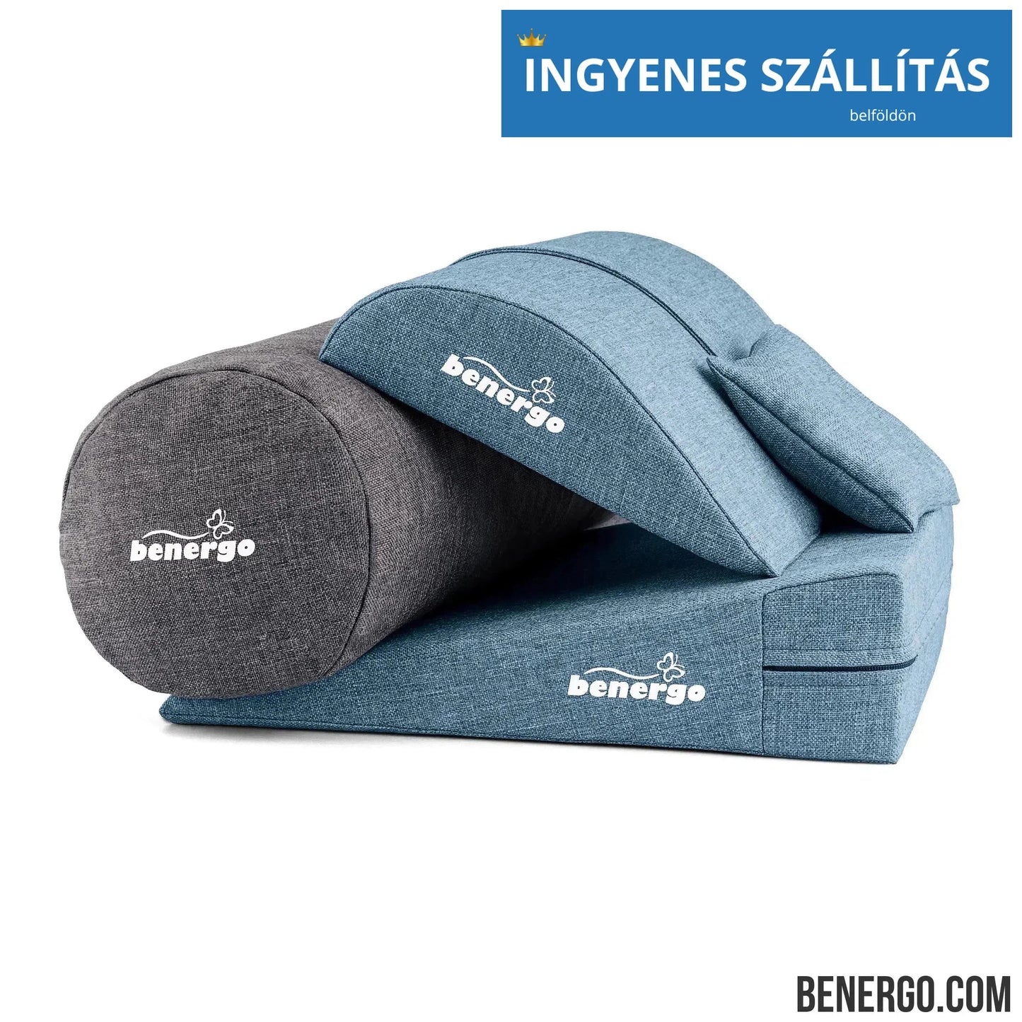 Benergo-teljes csomag-deluxe-tartásjavító párnák egy csomagban: ékpárna, deréktámasz, hengerpárna, egyedi színkombináció #44
