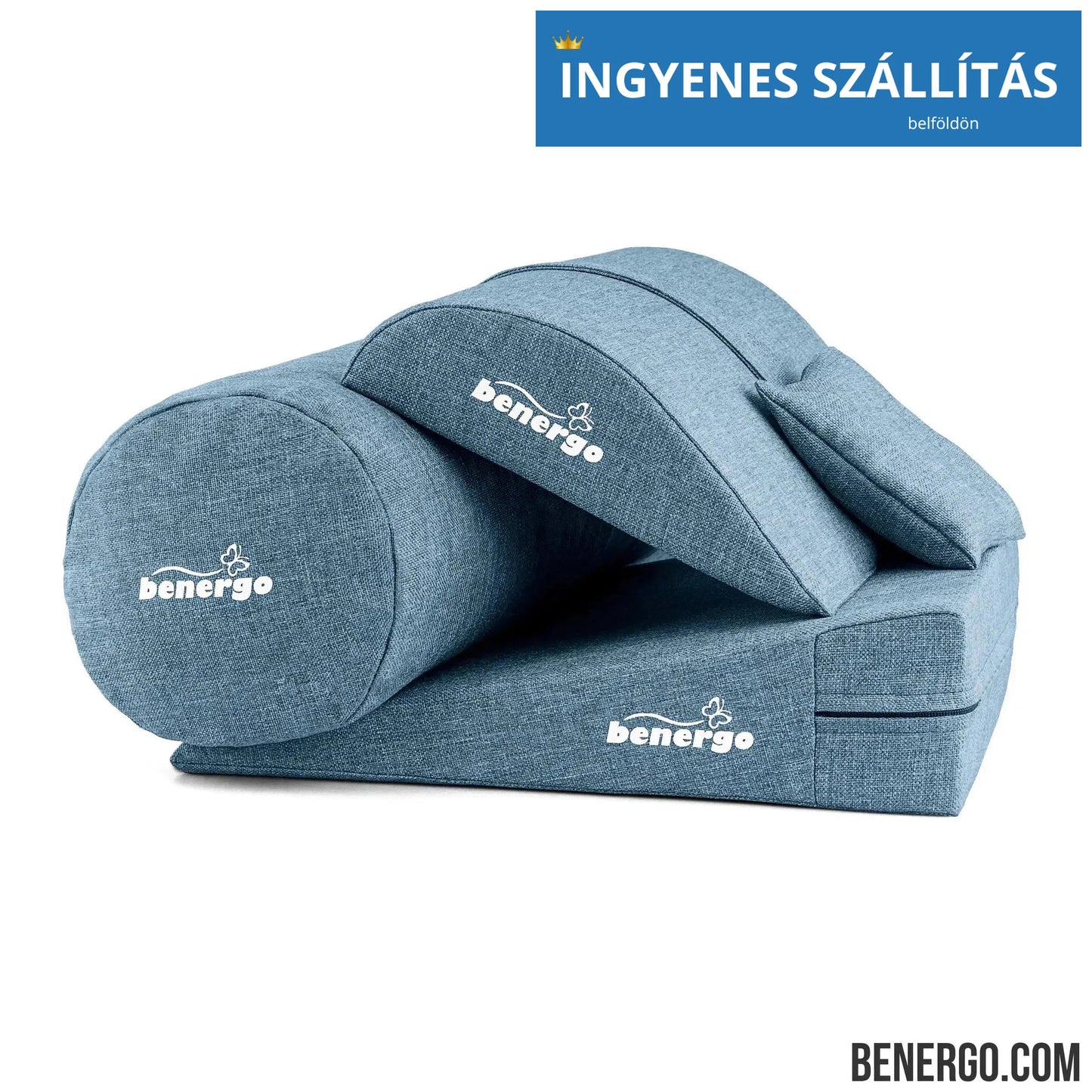 Benergo-teljes csomag-deluxe-tartásjavító párnák egy csomagban: ékpárna, deréktámasz, hengerpárna, egyedi színkombináció #46