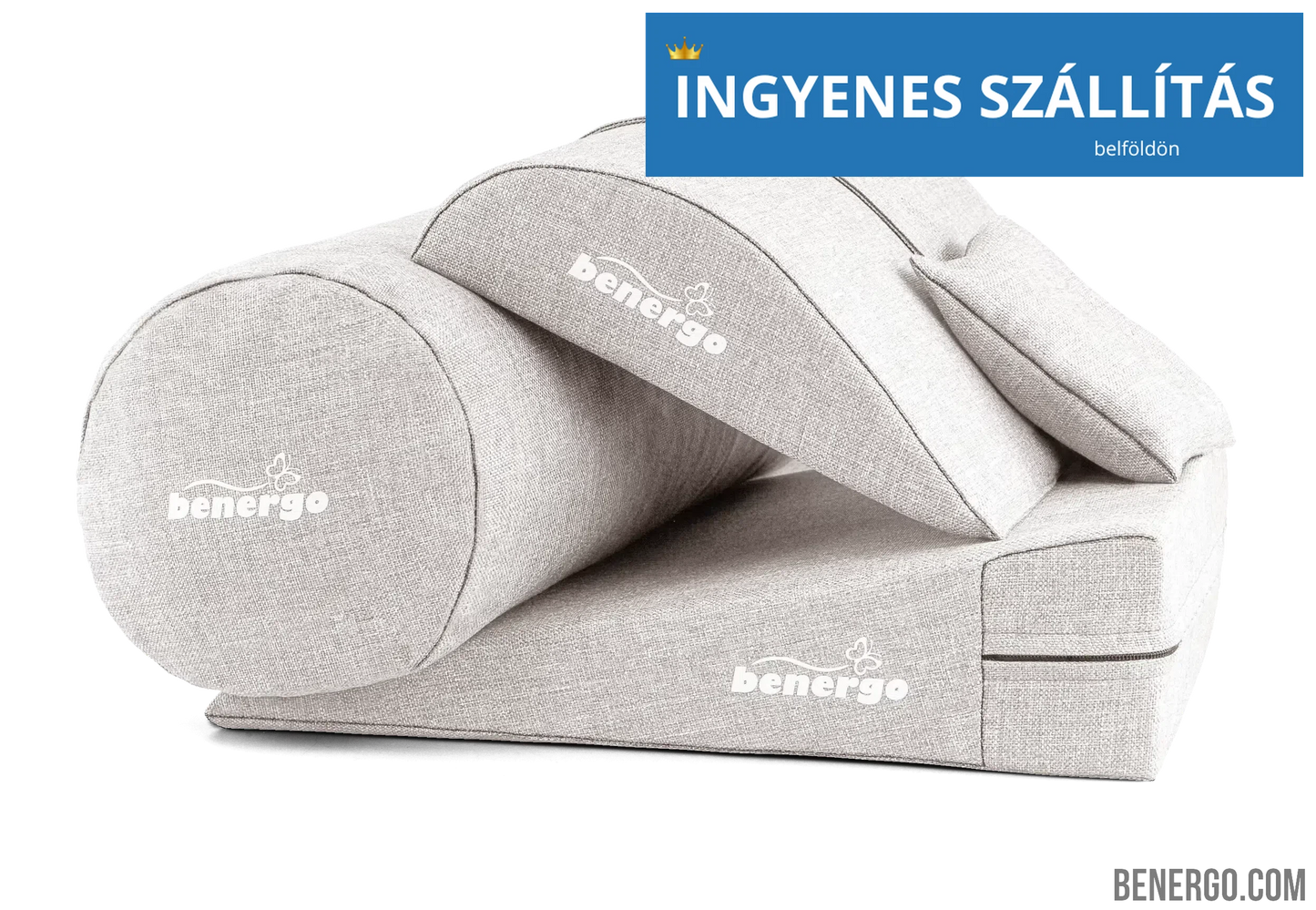 Benergo-teljes csomag-deluxe-tartásjavító párnák egy csomagban: ékpárna, deréktámasz, hengerpárna, egyedi színkombináció #68